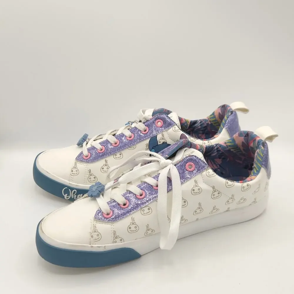 Disney Lilo & Stitch Womes Stitch Low Top Court Sneakers Lace Up Shoe Size 10